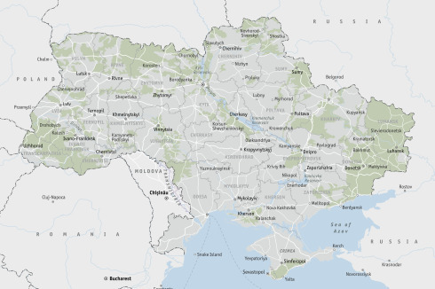 Karte der Ukraine in ihren Grenzen von 1991.<br />