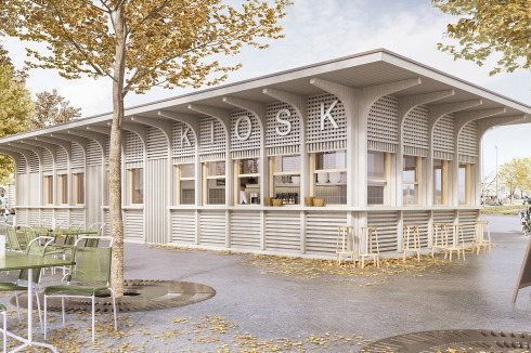 <strong>1. Preis</strong> Schmid Zörjen stellen der Betonkonstruktion des Maillard Pavillons einen akribisch ausgearbeiteten Holzbau gegenüber, dessen Transparenz die Jury als begrüßenswert erachtet.<br />
