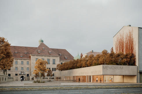 <strong>1. Preis</strong> Benter Architektur entwickeln einen „schwebenden Baumhain“ als östliche Fassung des Platzes. Die „klare und zurückhaltende, beinahe strenge Gestalt“ überzeugte die Jury.<span class="OffWhite"></span><br />
