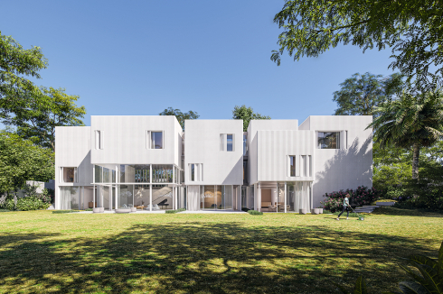 <strong><span class="Bold">2. Preis</span></strong> Gerber Architekten planen einen kammartig strukturierten Gebäudekomplex, der sich zum Garten hin öffnet. Die Fugen zwischen den Baukörpern klimatisieren und belichten den Innenraum auf natürliche Art und Weise.<br />