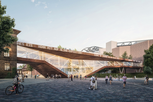 <strong>2. Preis</strong> Querkraft Architekten aus Wien erzeugen mit einer markanten architektonischen Geste einen hohen Wiedererkennungswert und eine identitätsstiftende Adressbildung zum Kanal hin.<br />