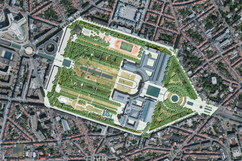 Damit er mit zunehmenden Starkregenfällen umgehen kann, renaturiert das Planungsteam den Park über drei verschiedene Bodenzustände: durchlässiges Pflaster auf den Wegen und Plätzen, begeh- und bepflanzbare Wiesen und verwilderte, unzugängliche Bereiche.<br />