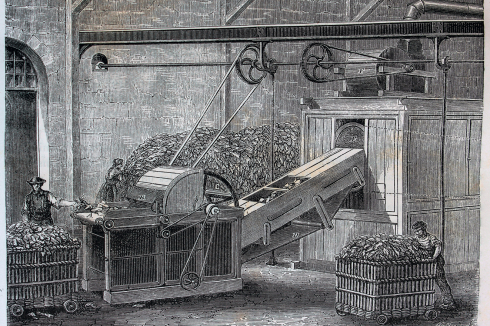  Ein mechanischer Lappenschneider, 1873.<br />