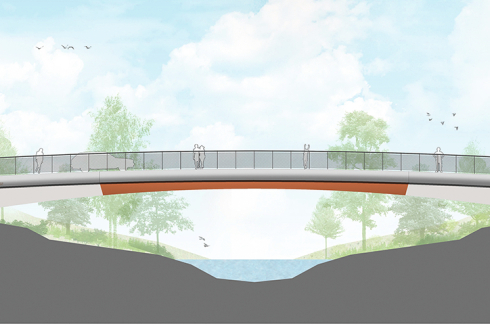 Alle Brücken sollen eine Grundfarbigkeit aufweisen: „die Farbe des Weins, der Erde und des Steins, der für die Ahr in aller Welt steht.“ Der Typ S-2 ist als Deckbrücke mit untenliegendem Tragwerk ausgebildet. <br />
