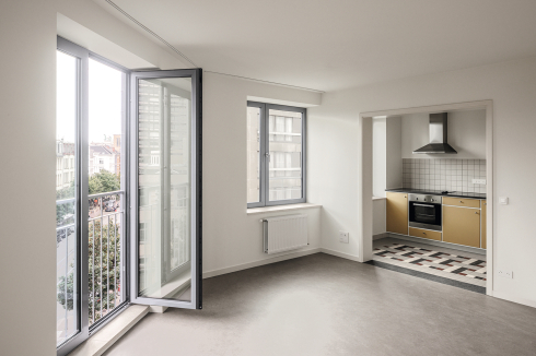 Wohnung im neuen Eckhaus.<br />