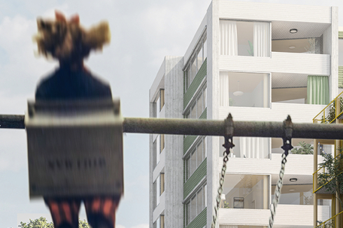 Atmosphärische Detailvisualisierung für die Arbeitsgemeinschaft PASTA MISTA, Gewinner des Wettbewerbs zur Erneuerung der Siedlung Hirschwiese in Zürich.<br />