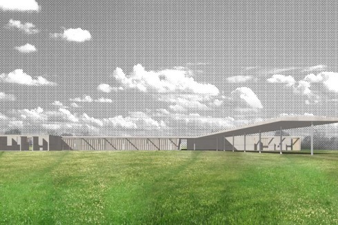 1930, unmittelbar nach dem Barcelona Pavillon, entwirft Mies van der Rohe das Gebäude für einen Golfclub in Krefeld (Animation von Robrecht en Daem).<br />
