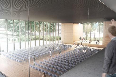 In der lichtdurchfluteten Aula ist ausreichend Platz für bestuhlte Rockkonzerte.<br />
