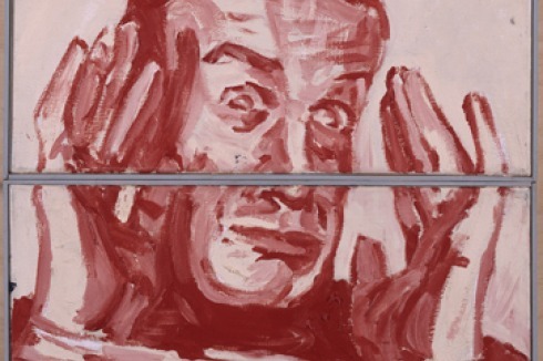 Selbstportrait: "Alkoholfolter" (aus dem Werk "Vom Einfachsten nach Hause"; 1981/82)<br />