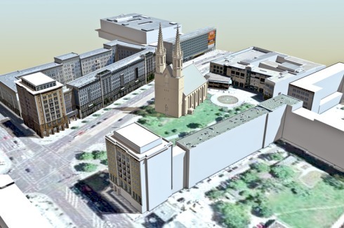 Nach dem Zeitplan des Vereins soll die Ulrichskirche von 2014 bis 2017 wiederaufgebaut werden.<br />