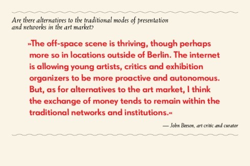 Doch geht bei Berlins größtem Kunst-Event wirklich Geld über den Tisch? Der amerikanische Kurator John Beeson ist der Meinung, dass die Sammler sich lieber an Bewährtes halten.<br />