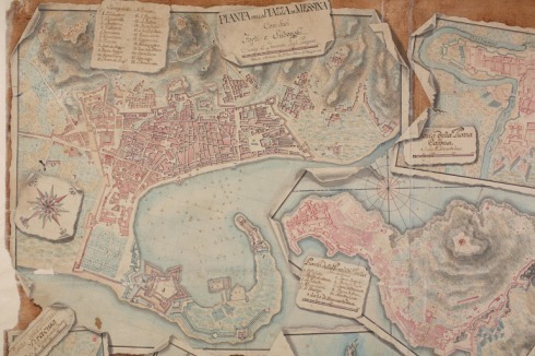 Ottone di Berger: Plan vom Piazza di Messina mit ihren Befestigungsanlagen (1753)<br />
