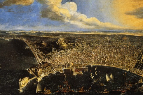 Didier Barra: Ansicht von ­Neapel im Vogelflug (1647)<br />