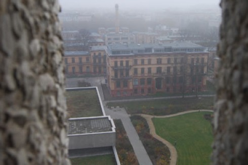 Blick vom achten Geschoss des Bettenhochhauses<br />