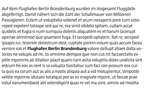 Schriftbild: „Regular“ mit Auszeichnung in „Black“<br />