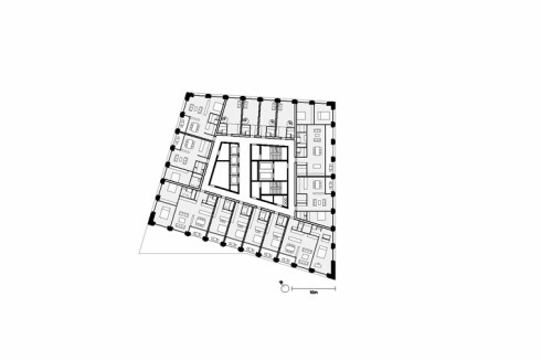 Wohnungsgrundriss 15.-21. Obergeschoss.<br />