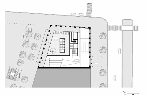 Ein weiterer nicht prämierter Beitrag: Grundriss des Erdgeschosses von<br /><a href="http://www.davidchipperfield.co.uk/" >David Chipperfield Architects</a><br />
