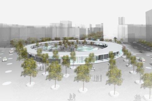 ... den Omonia-Platz mit einer kreisförmigen Bahnstation bebauen und den Schienenverkehr teilweise in den Untergrund verlegen.<br />