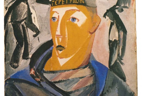 Nach dem Studium an der Moskauer Kunstfachschule heuerte Tatlin erneut als Matrose auf einem Schiff an (Selbstbildnis, 1911).<br />