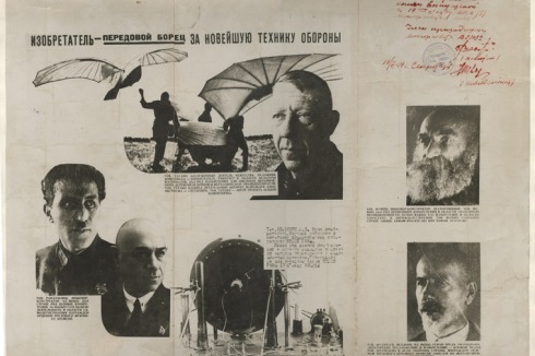 1929/32 versucht Tatlin die bis dahin geltenden technische Grenzen zu überschreiten. Mit dem Flugapparat „Letatlin“ (Fotomontage, 1934) sollten sich Menschen wie Dädalus in die Höhe schwingen.<br />