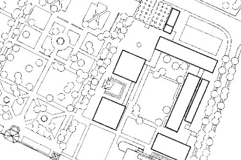 Die Erweiterungsbauten gruppieren sich als Campus östlich der ehemaligen Fürstbischöflichen Sommerresidenz von 1736, ...<br />