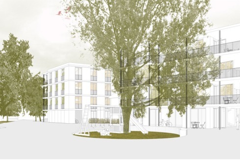 Vokoja Goldinger Architekten (Zürich) wollen das "Wohnen im Grünen" mit Solitären auf polygonalem Grundriss stärken. Alle Beiträge des Workshopverfahrens "Urban Living" sind ausführlich dokumentiert und können diskutiert werden unter<br /><a href="https://urbanliving.berlin.de/" >urbanliving.berlin.de</a><br />