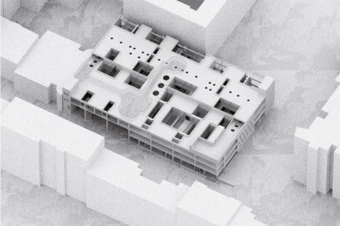BeL - Sozietät für Architektur (Köln) wollen, dass die Bewohner "tatsächlich im Parkhaus leben" und entwerfen eine kleinteilige Umbaustrategie, die auf dem 60cm-Raster der vorhandenen Betondielen fußt.<br />
