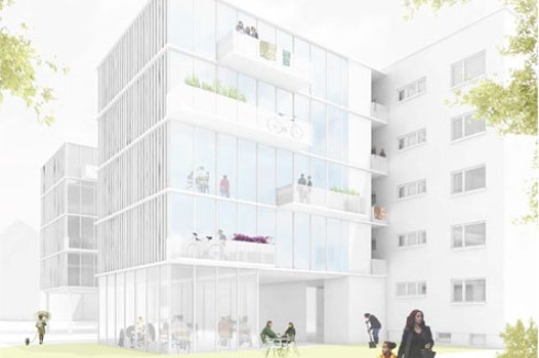 CanalsMoneo und GPS Architecture (Madrid) schlagen unter anderem Plug-In-Gebäude vor, die an den Bestand andocken.<br />