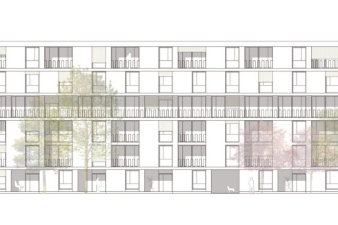 03 Architekten (München) begegnen dem Bestand mit zwei Strategien: Aufstockung und Umbau der Hochhäuser und Zeilenbauten sowie Neubau von langestreckten Wohnriegeln.<br />