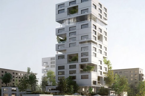 Beckmann N'Thépé (Paris) beziehen sich ebenfalls auf die serielle Bauweise, gehen mit ihrem Modul aber in die Horizontale und in die Vertikale.<br />
