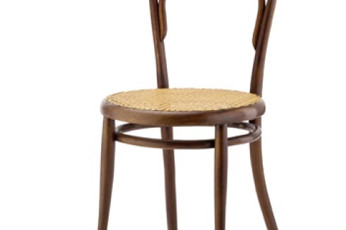 1859: Stuhl Nr. 14. Entwurf: Michael Thonet, Buche massiv, gebogen; Rohrgeflecht<br />