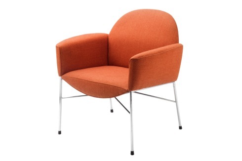 um 1963/64: Polstersessel S 798 F. Entwurf: Hanno von Gustedt, Stahlrohr, verchromt, Polster<br />