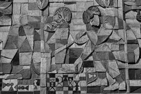 Rudolf Sitte: POS Wandbild in Strehla, 1961<br />