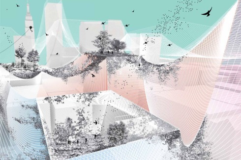 Leon Leong spannen in ihrem Projekt "Hudson Yards Area" ein riesiges, organisches Netz zwischen Manhattans Wolkenkratzer.<br />