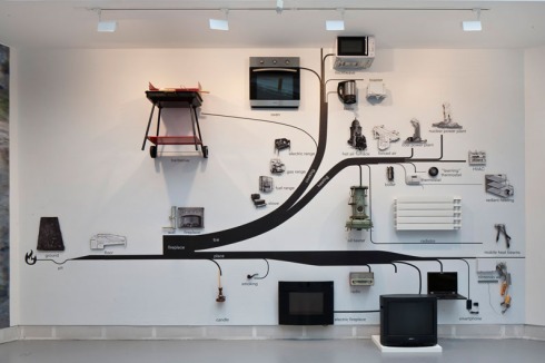 Hier wird groß ausgeholt, vom Lagerfeuer bis zum Smartphone, mit dem in Zukunft die Heizung gesteuert werden soll. Die Digitalisierung der architektonischen Elemente, so Koolhaas bei einem Talk in Venedig, sei der nächste Schritt.<br />