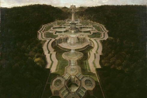 Jan van Nickelen, Blick über das mittlere Wassertheater bis zum Oktogon<br />
