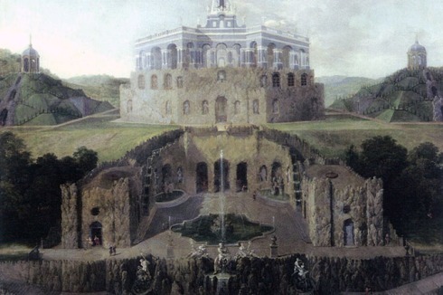 Jan van Nickelen, Blick von der Vexierwassergrotte bis zum Oktogon<br />