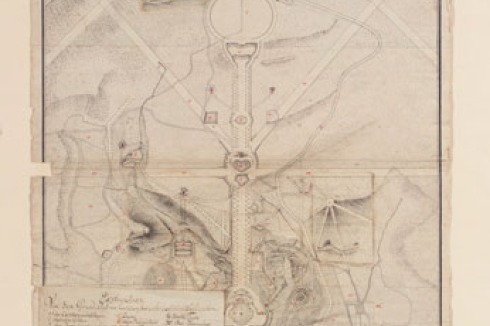 Fuchs, Lageplan von Wilhelmshöhe, vor 1778.<br />