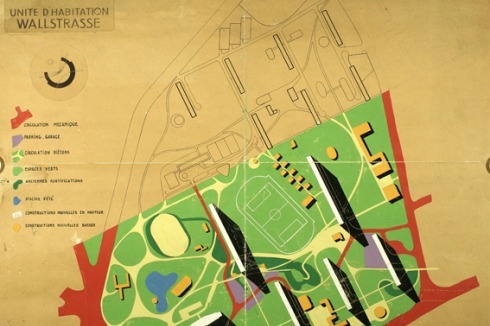 Wiederaufbau Mainz, Bebauungsplan, Unité d’habitation Wallstraße (1946): Adolf Bayer und Marcel Lods<br />