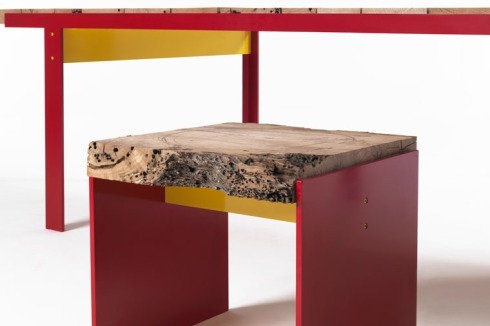 grob gemaserte Briccole-Platten mit glatten Oberflächen für das "Tragwerk".<br />