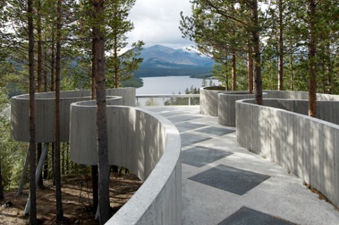 Sohlbergplassen Viewpoint von Carl-Viggo Hølmebakk AS Arkitektkontor Nasjonale Turistveger in Stor- Elvdal, Norwegen (2005)<br />