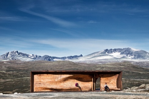 Norwegian Wild Reindeer Centre Pavilion von Snøhetta in Hjerkinn, Norwegen (2011)<br />