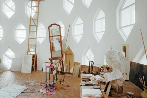 Das Wohn- und Atelierhaus von Konstantin Melnikow in Moskau: Richard Pare Das Atelier des Melnikow-Hauses, 1998 LED Chromogen-Digitaldruck Courtesy of the artist<br />