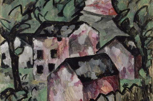 Kasimir Malewitsch "Landschaft mit drei roten Häusern"<br />
