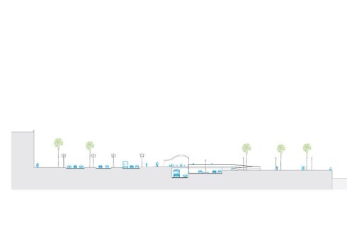 ... und erste Konzepte, reine Autostraßen wieder stärker in ihr Umfeld zu integrieren - das "Moll de la Fusta Projekt" in Barcelona bindet die zwölfspurige Ringstrasse verträglich zwischen Hafen und Altstadt ein (1987).<br />