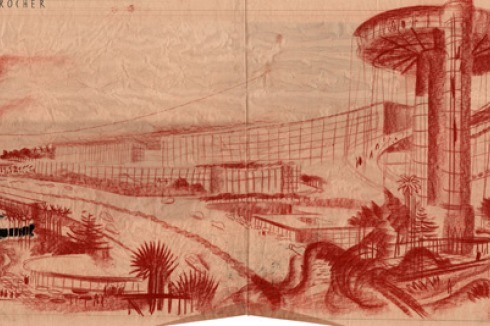 Eugène Beaudoins Vision zur Umgestaltung von Monacos ältestem Bezirk "Le Rocher", 1943<br />