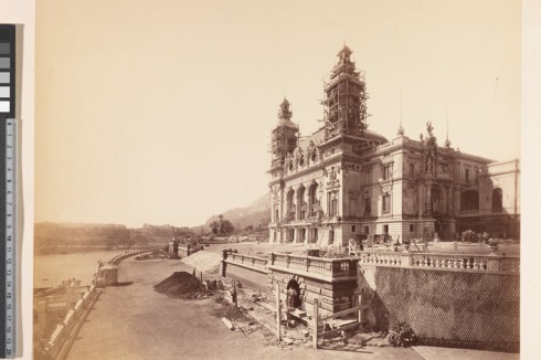 Abschlussarbeiten am Théâtre de Monte-Carlo von Charles Garnier , 1879<br />