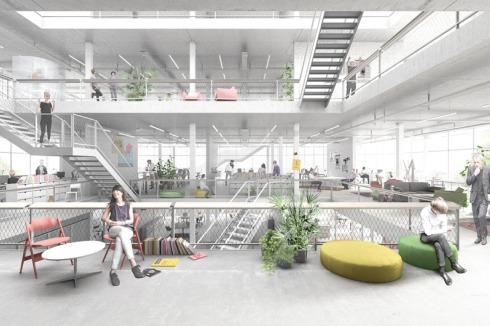"Freitreppen und Brücken gewähren kurze Wege und räumliche Bezüge im Gebäude. Die gezeigte Atmosphäre des Atriums wird von der Ausloberin sehr positiv bewertet." ein 2.Preis für<br /><a href="http://www.mars-berlin.com/" >MARS Architekten</a><br/><a href="http://www.creutzfeldt.eu/" >Architekturbüro Creutzfeldt</a><br />