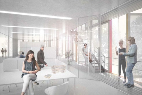 "Die Bürobereiche sind flexibel nutzbar, was den Anforderungen der taz entspricht." Anerkennung für<br /><a href="http://www.glasskramerloebbert.de/" >Glass Kramer Löbbert Architekten</a><br />
