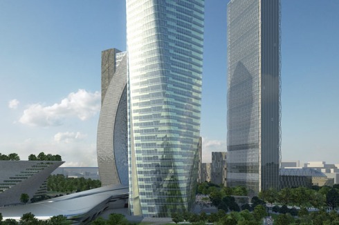 20 Meter höher soll Zaha Hadids tordierter Büroturm werden.<br />